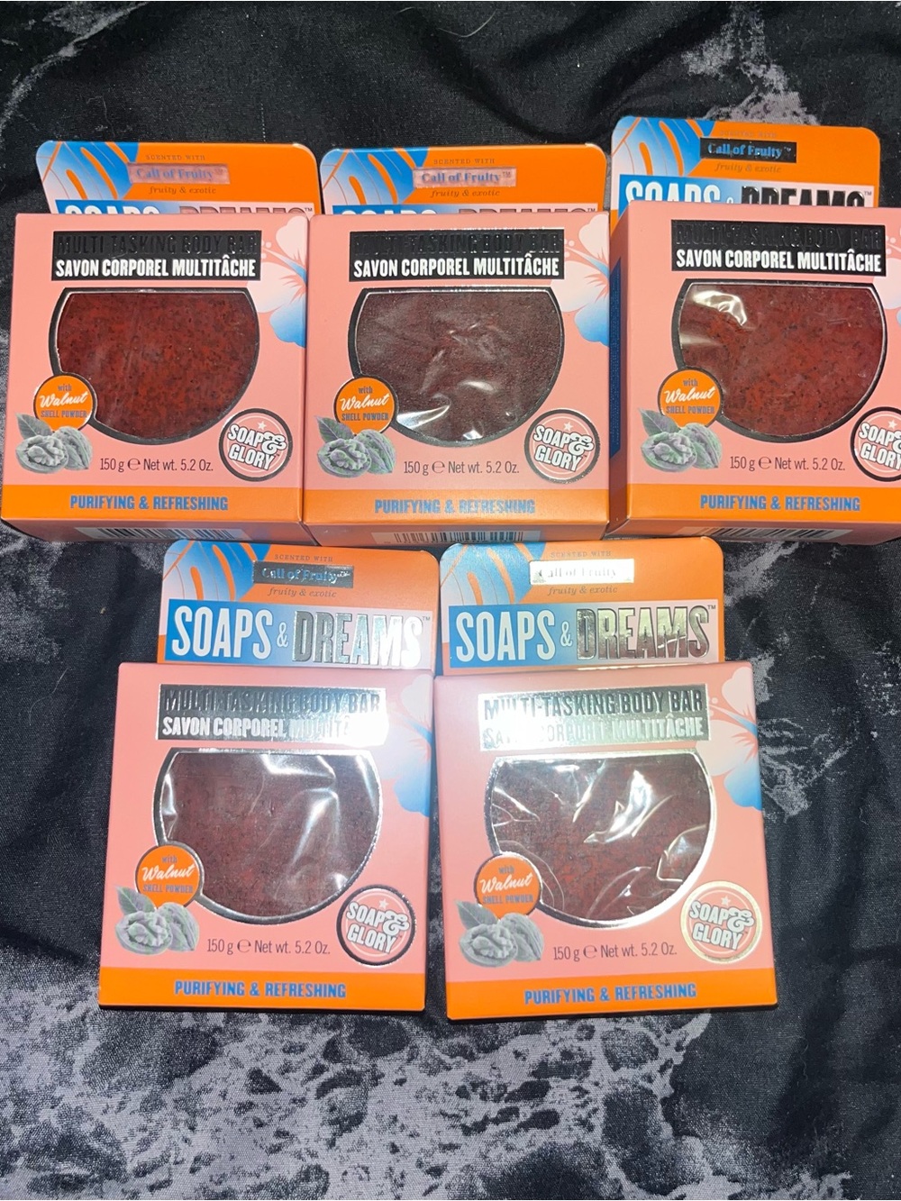 Soap & glory Soaps & Dreams Walnut Multi-Tasking Body Bar - Box lot of 5